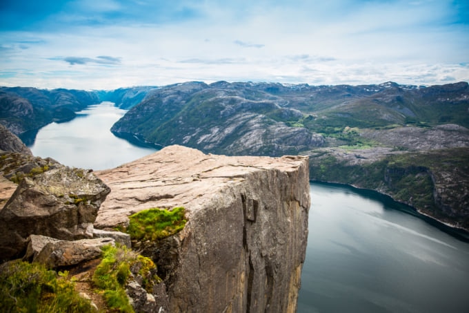 View of scenery from Prekestolen, Pulpit Rock in Norway