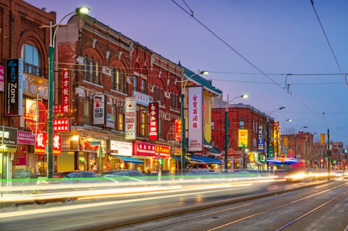 Chinatown in downtown Toronto, lively area in Canada