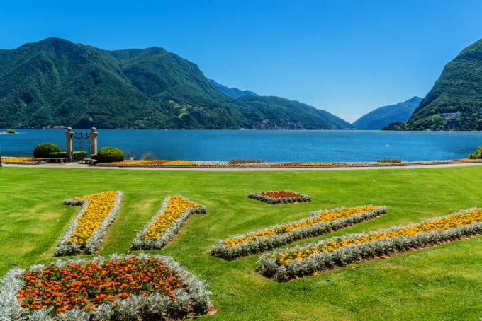 Beautiful landscape of Parco Civico in Lugano
