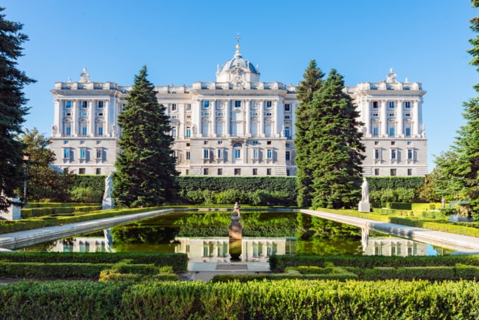 The Royal Palace in Madrid Spain