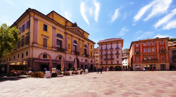 Piazza della Riforma in Lugano Switzerland