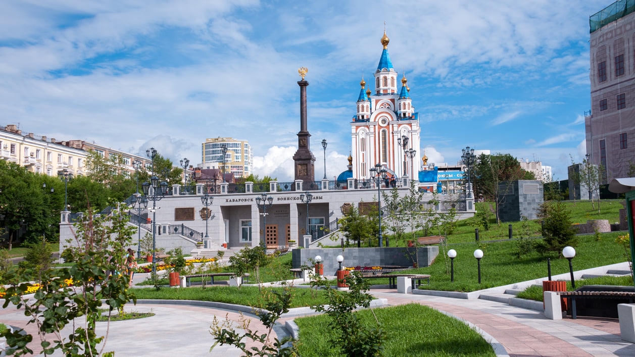 Храм на площади славы Хабаровск