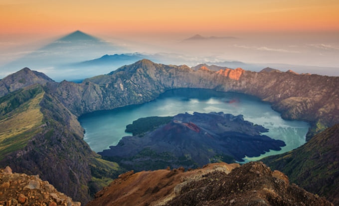 Volcano view on Lombok Island in Indonesia