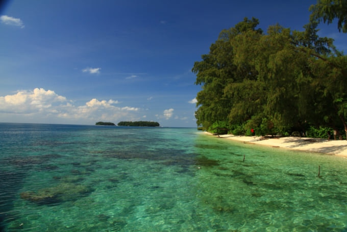 Clear azure ocean in Indonesia