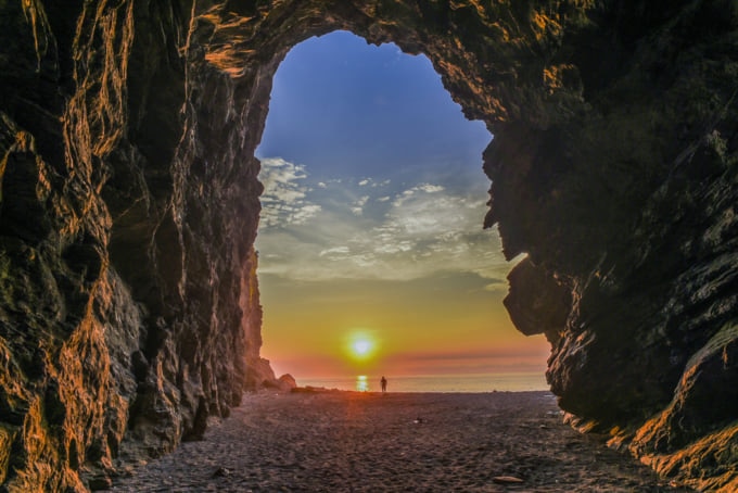Beautiful sea caves in Yilan