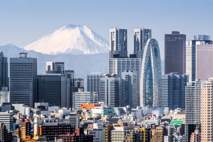 View of urban sprawl in western Tokyo from Tokyo Tower (open access