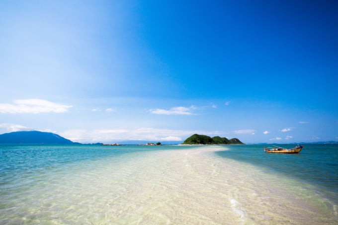 Beautiful beach scenery of Nha Trang in Vietnam