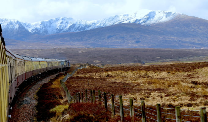 Kyle Line train in Scotland from Inverness to Kyle scenery