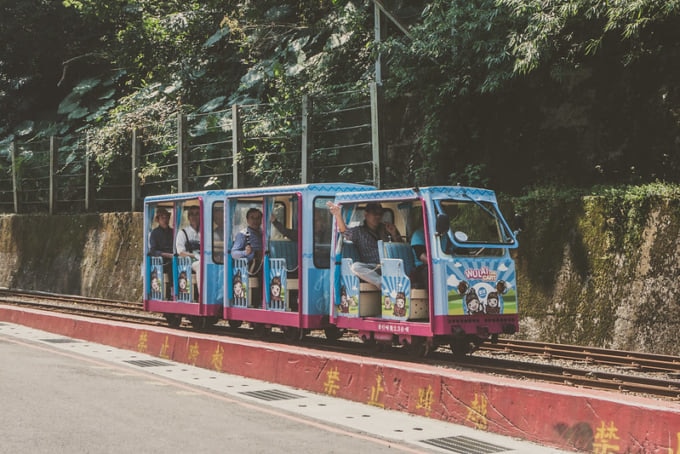 Scenic train in Wulai Hot Spring Area, Taiwan