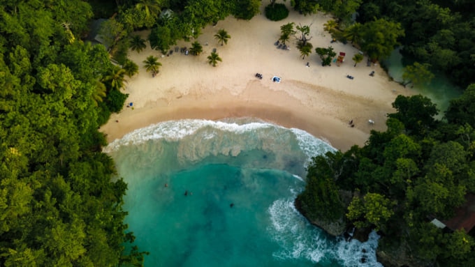 Incredible view of beach in Jamaica