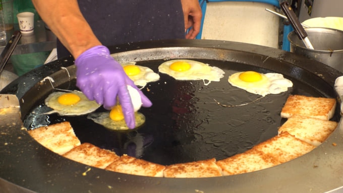 Taiwanese turnip cake or luo bo gao, popular breakfast food in Taiwan