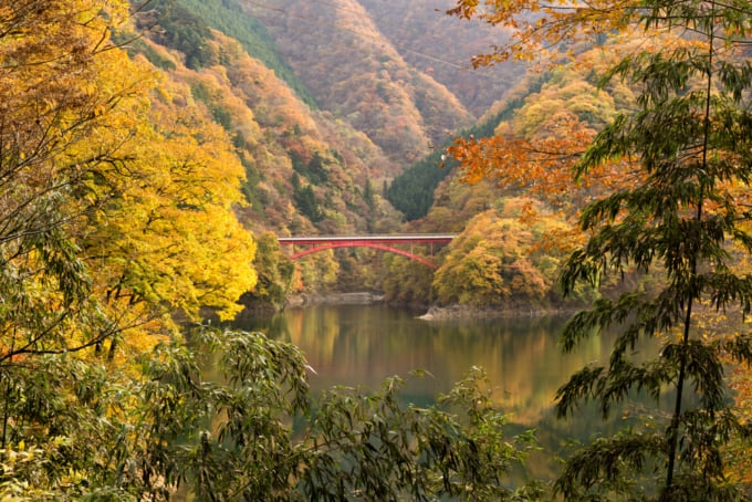 beautiful view of Okutama valley in Tokyo