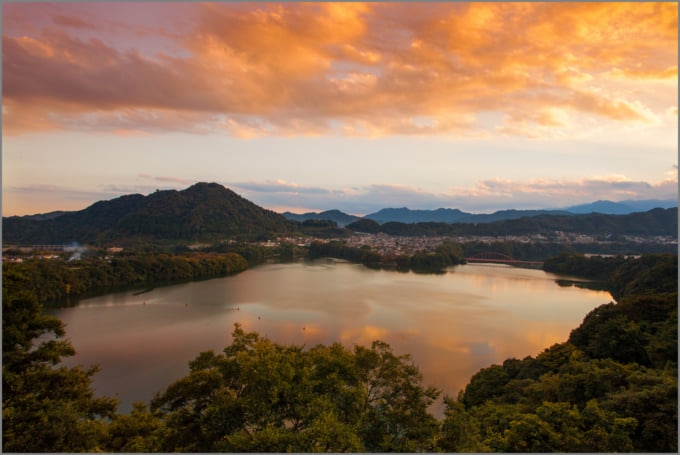 Stunning view of Sagami Lake, Japan