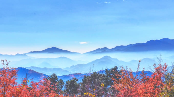 Beautiful Mountains View from Mount Takao