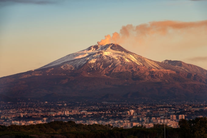 View of Mt Etna on Italy's southern island of Sicily