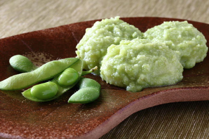 Zunda mochi - Japanese traditional sweets,Edamame rice cake