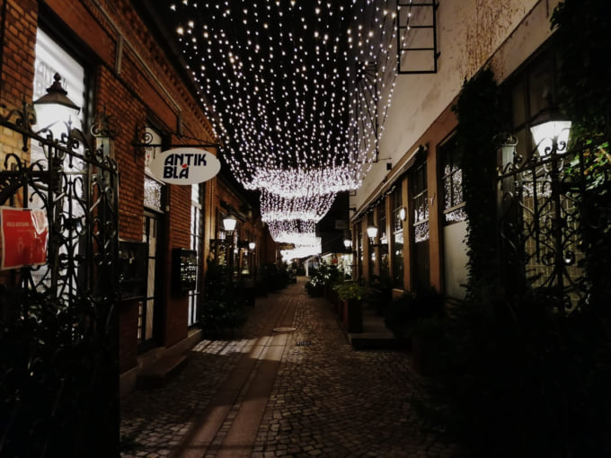 pedestrian shopping streets empty in Odense