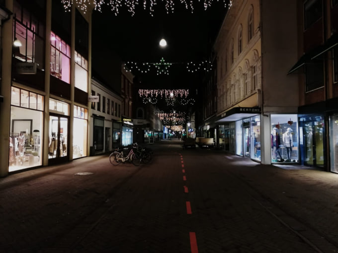 pedestrian shopping streets empty in Odense