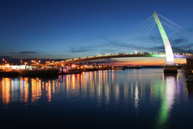 Tamsui Fisherman's Wharf Lover's Bridge beautiful sunset view