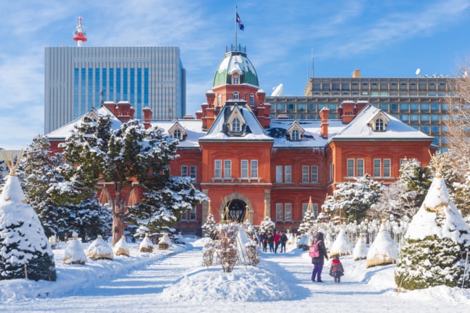 Beautiful view of Sapporo in the winter, Japan's northern city