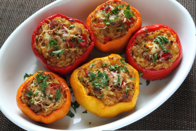 Delicious Croatian food, stuffed peppers