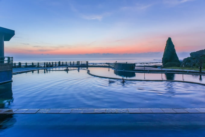 Sunrise view of Zhaori Hot Springs, Taiwan