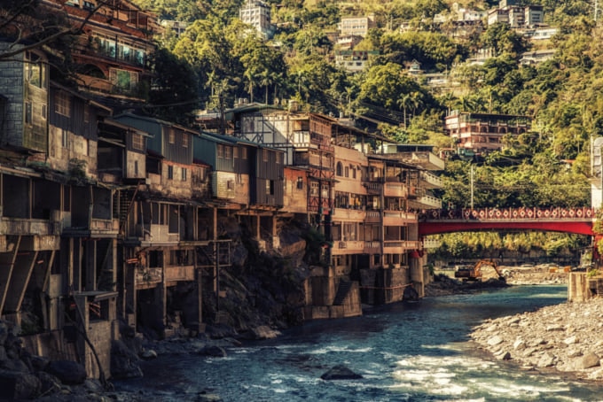 Wulai hot springs in Taiwan near Taipei