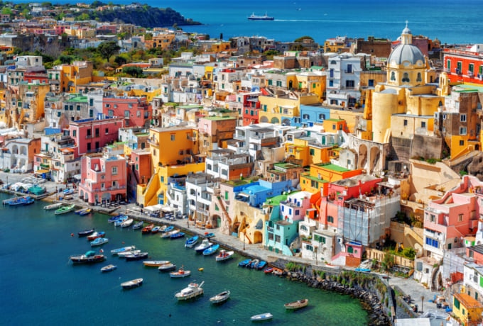 Beautiful view of Procida, Italy