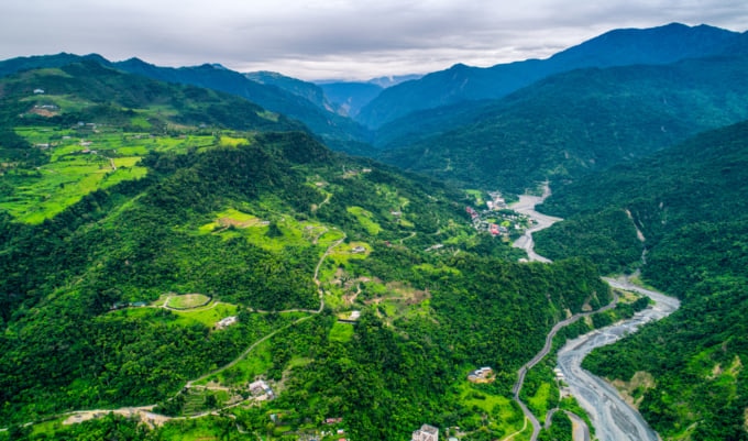 Beautiful view of Zhiben Hot Spring, Taitung, Taiwan