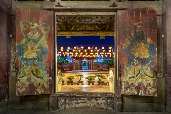 The main door at Longshan Temple in Lukang Township, Taiwan.