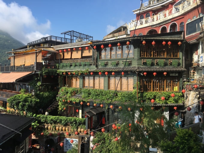 Beautiful view of taiwan tea house in Jiufen, popular attraction in Taiwan