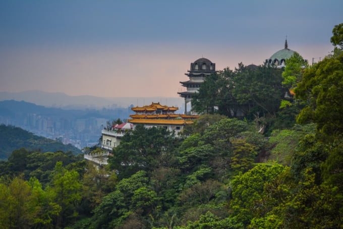 Mountain temple view in Taiwan, Maokong