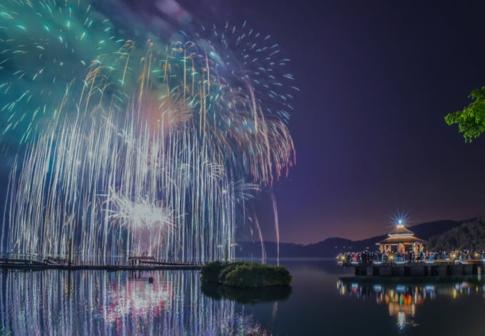 Taiwan new year's eve beautiful fireworks