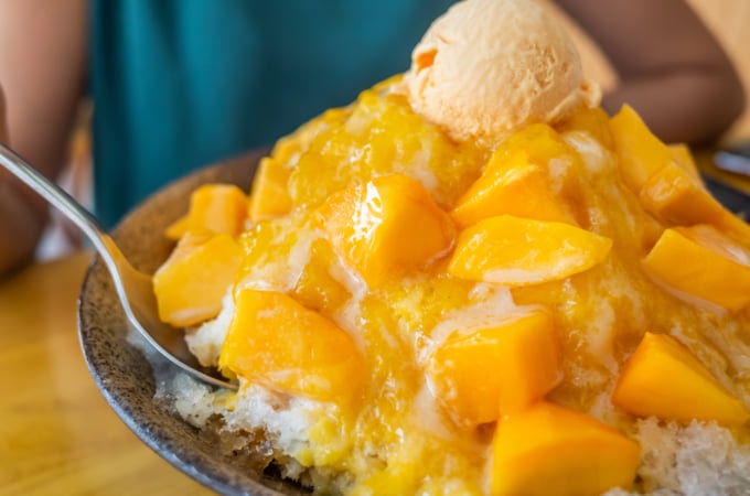 Mango shaved ice in Taiwan