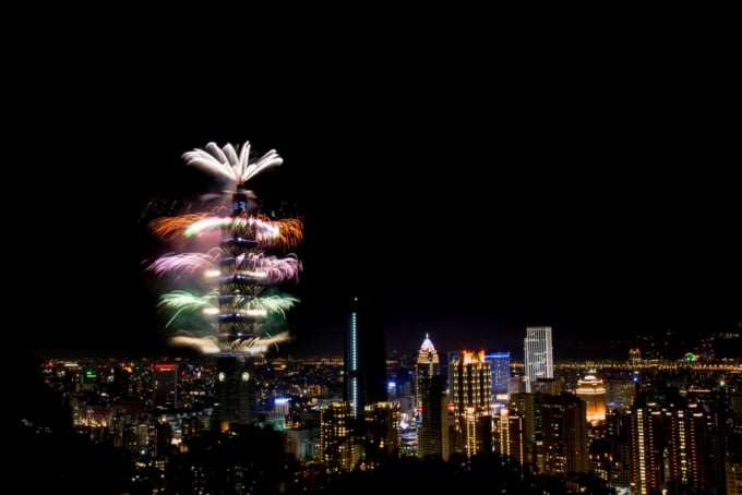 Beautiful Taipei 101 Firework display
