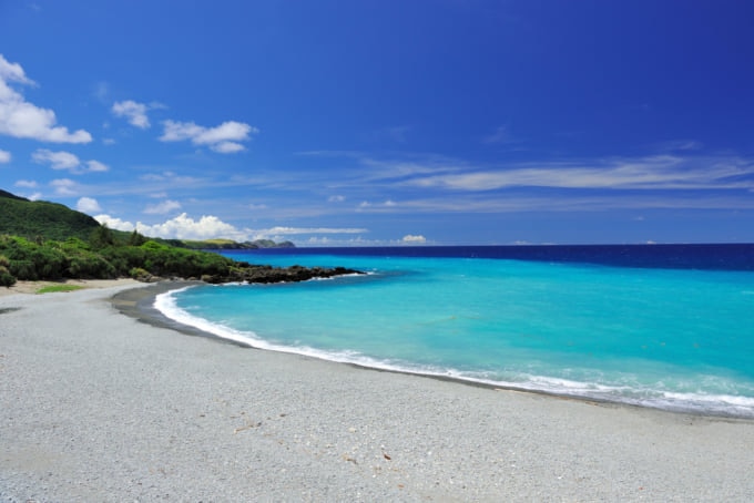 beautiful beach in Taiwan during summer holidays