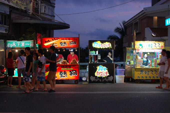 Kenting Night Market food street in Taiwan