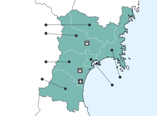 Miyagiの地図